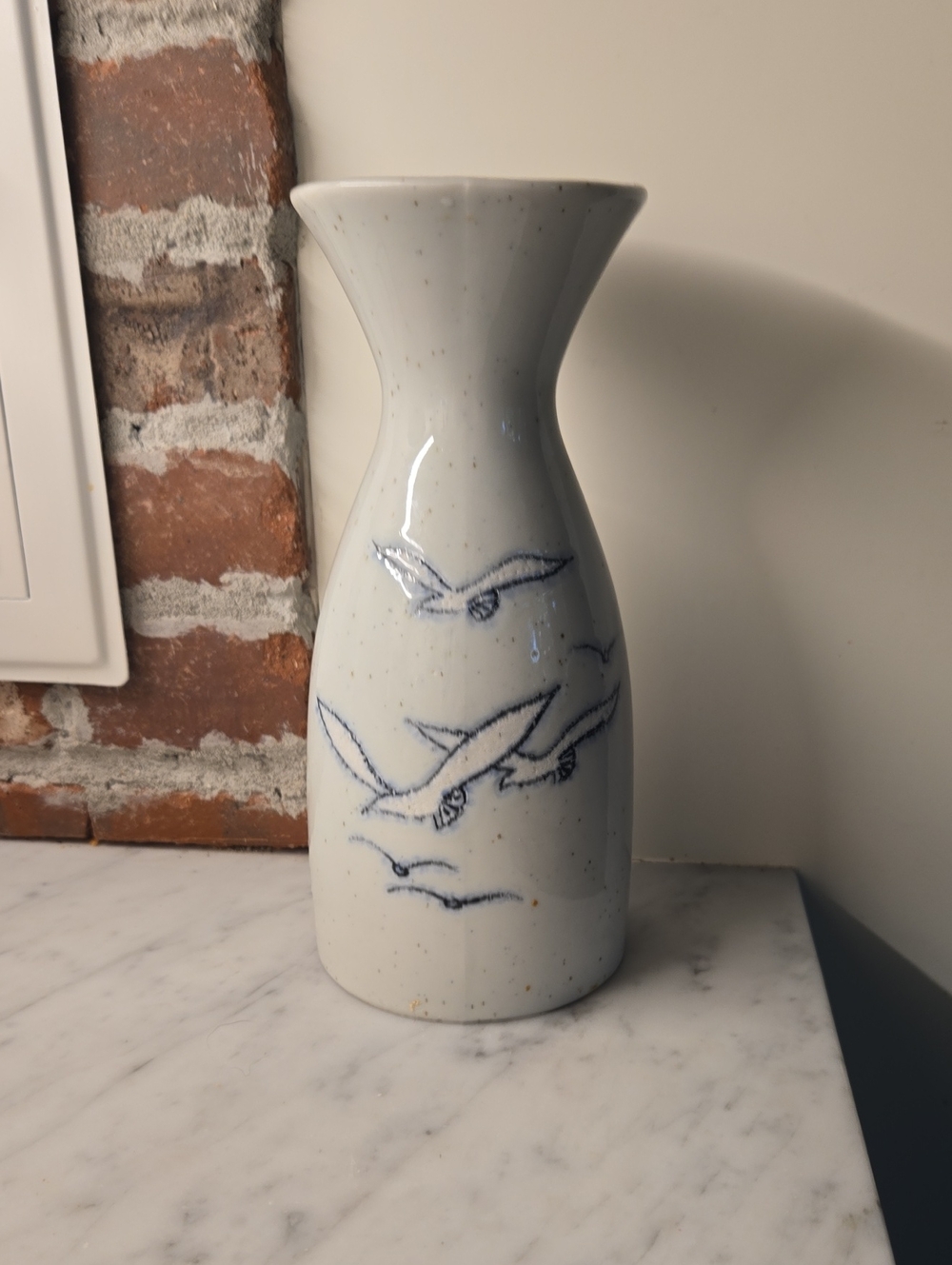White Ceramic Seagull Vase